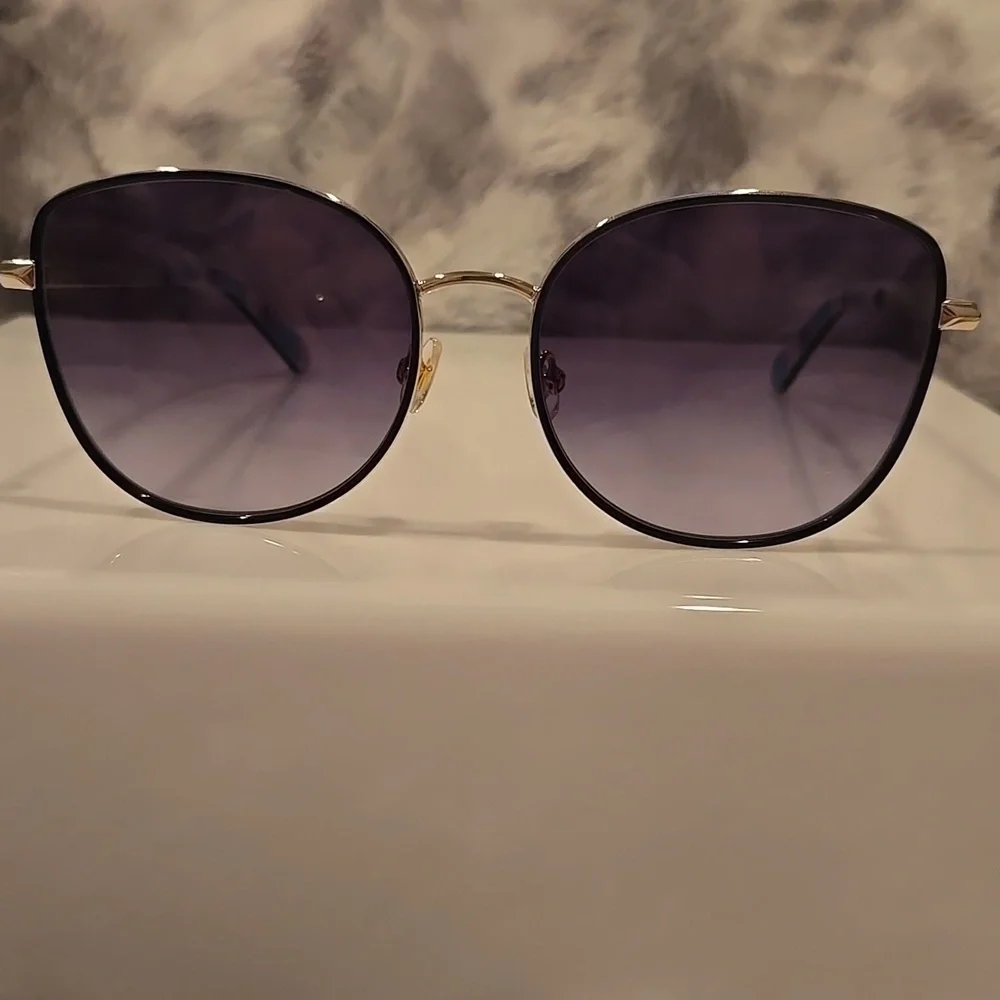 Kate Spade Maryam Gold and Black Oversized Sunglasses Brand New in Case